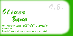 oliver bano business card